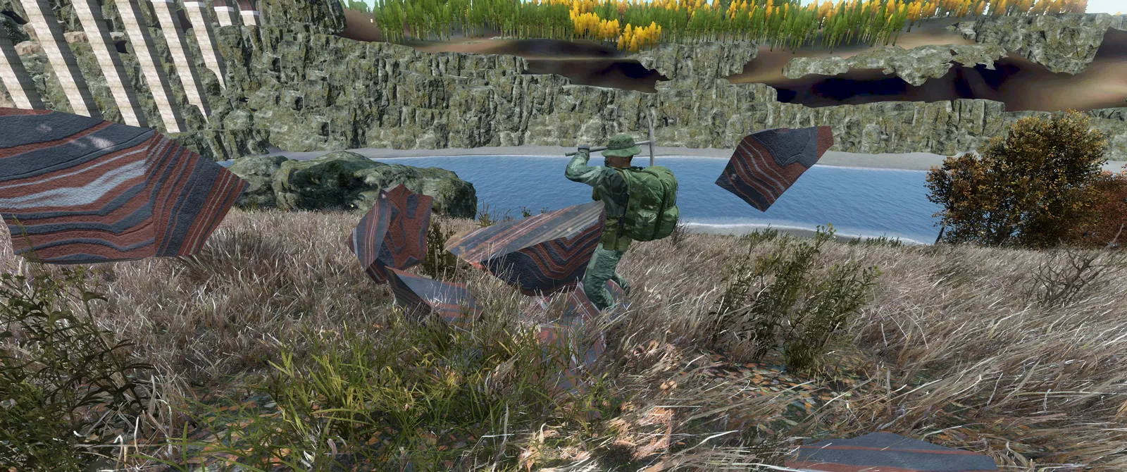 A chunk breaks under the pickaxe