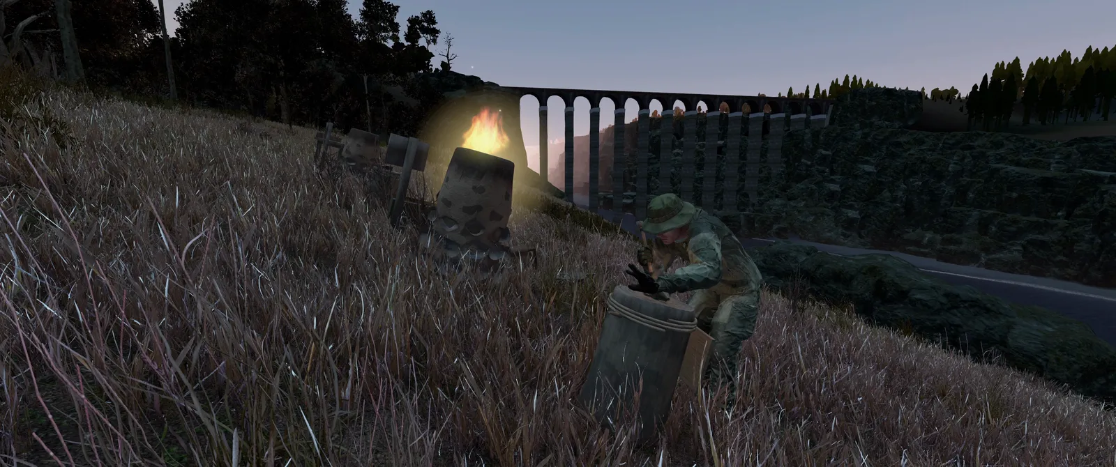 Furnace at dusk