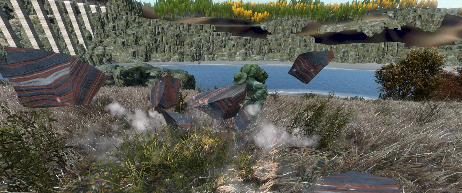 Ore falls apart under the pickaxe